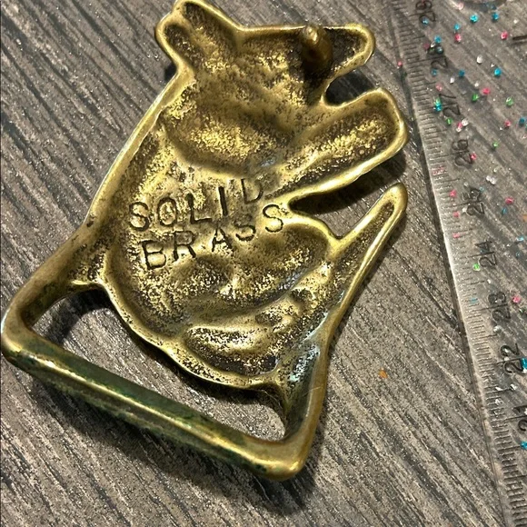 Vintage 1970’s Solid Brass Armadillo Belt Buckle -
